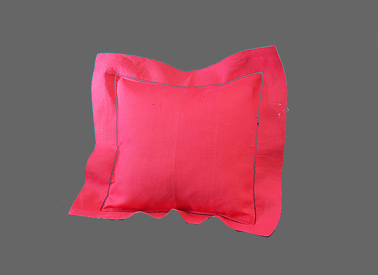 Hot Pink Color 12x12" Square Hemstitch Pillow Sham